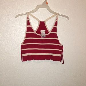 Red and white stripes croptop